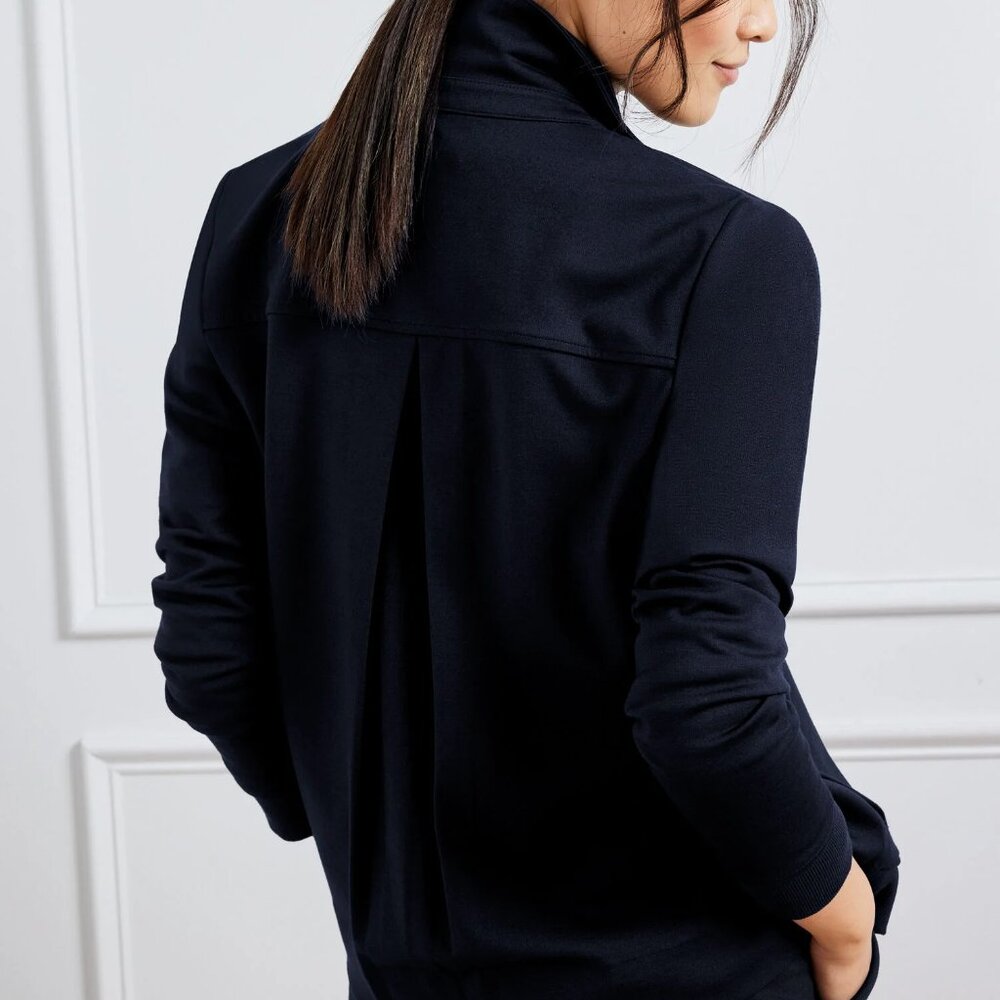 T by Talbots Ponte Pleated Back Jacket, Size S, NWT